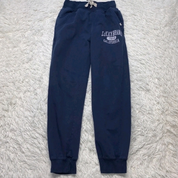 Lucky Brand Youth Boy's Graphic Print Jogger Sweatpants Navy Size Medium - Picture 1 of 10